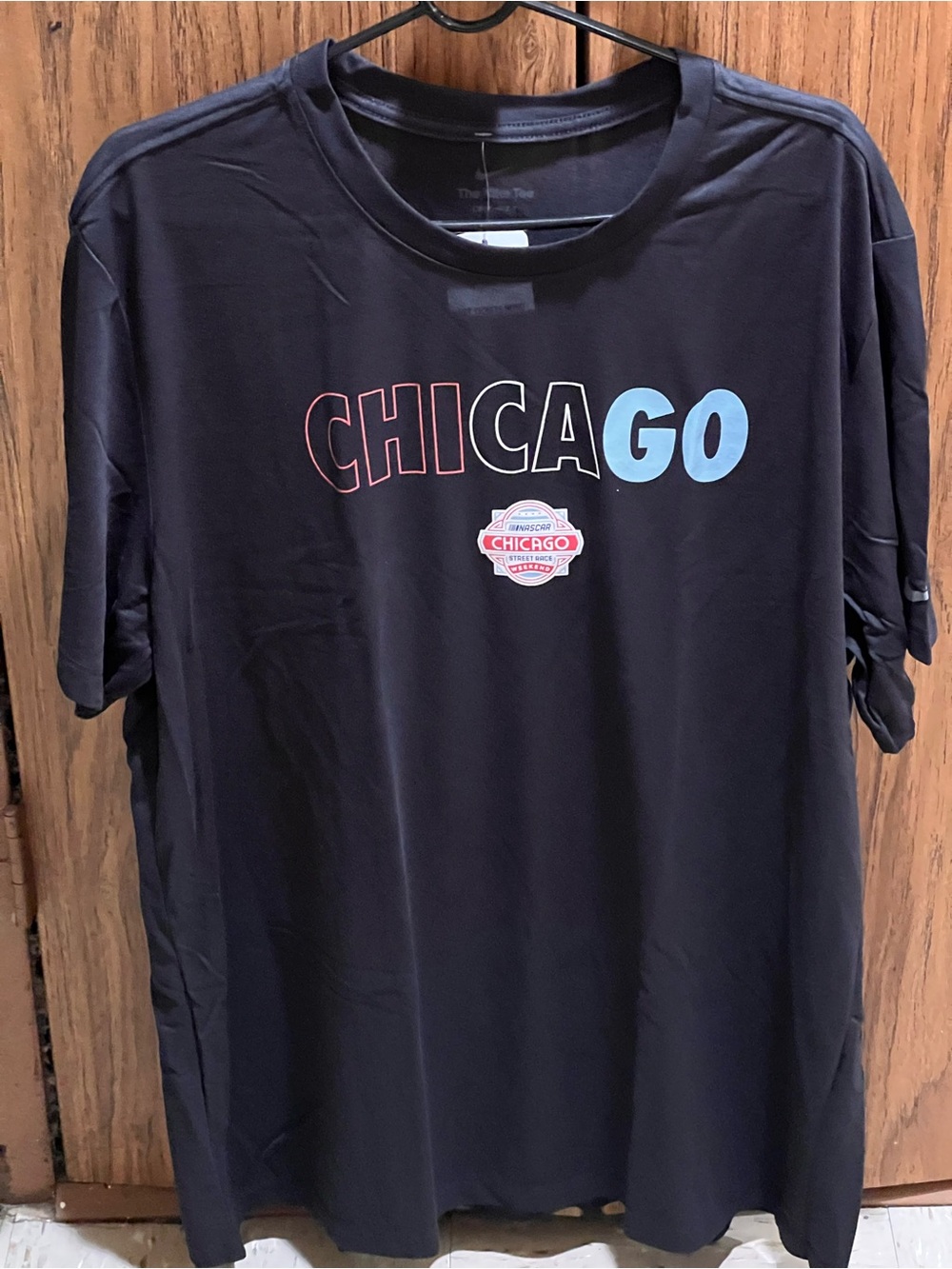 Nike X NASCAR collaboration Black 'CHICAGO' Graphic Short-Sleeve Tee
